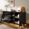 Komoda UnboxG, wysoki połysk, czarny, 160x35x76 cm, bez Podgląd zdjęcia produktu 2