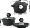 BBQ-Toro Gusseisen Topf 6,8 Liter, Schmortopf zum Kochen Produktbild-Vorschau 3