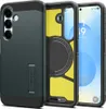Three phone cases are displayed side-by-side, with the front of one case showing a phone screen. Podgląd zdjęcia produktu