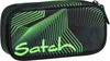 A black pencil case with a green geometric pattern and the brand name 'Satch' printed on it. Anteprima dell’immagine prodotto