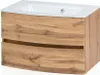 Badezimmer Einzelwaschtisch 80 cm Wotaneiche Nb. LAURIA-03  Produktbild-Vorschau 1