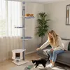 COSTWAY Strom pre mačky vysoký, 236-271 cm, 5-poschodový Náhľad obrázku produktu 2