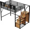 Metalowe łóżko loftowe Sweiko 140 x 200 cm, z drabinką do Podgląd zdjęcia produktu 18
