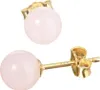 Paar Echt Rosenquarz Kugel Ohrstecker 6mm Gelbgold 333 8 Produktbild-Vorschau 1