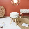 Runder Hocker im Boho-Design – ø 30 x 41 cm – Holzbeine und Produktbild-Vorschau 2