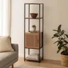 Regal mit Fachböden und Schrank 153x43x33 cm schwarz/Holz Produktbild-Vorschau 5