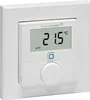 A white wall-mounted thermostat with a digital display and a rotary dial. Produktbild-Vorschau