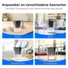 Collage of four images showing a water filter pitcher in different settings: kitchen, office, bedroom, and gym. Podgląd zdjęcia produktu
