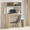 A wooden desk with a hutch and a chair in front of it, set against a light-colored wall. Anteprima dell’immagine prodotto