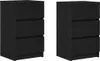 vidaXL Nočné stolíky s 3 zásuvkami 2 ks čierne 39x35x65 cm Náhľad obrázku produktu 2