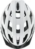 A white bicycle helmet viewed from the top. Produktbild-Vorschau