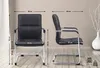Two views of a black cantilever chair with dimensions indicated. Anteprima dell’immagine prodotto