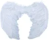 A pair of white angel wings made of feathers, isolated on a white background. Anteprima dell’immagine prodotto