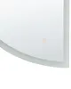 A close-up of a round, semi-circular mirror with a frosted edge and a small power button icon. Náhľad obrázku produktu