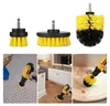 A collage showing three different drill brush attachments and three lifestyle shots of them being used for cleaning. Voir les images du produit