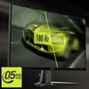 A computer monitor displaying a car with highlighted refresh rates and response time. Voir les images du produit