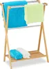Relaxdays Handtuchhalter stehend, 5 Stangen, Bambus, Produktbild-Vorschau 1