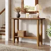 A console table with a shelf, a vase with dried flowers, two framed pictures, and a lamp are displayed in an entryway or hallway. Anteprima dell’immagine prodotto