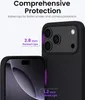 Close-up of a black phone case showing raised lips for screen and camera protection. Anteprima dell’immagine prodotto