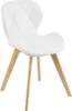 A white chair with wooden legs on a white background. Anteprima dell’immagine prodotto