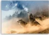 Leinwandbild heulende wölfe landschaft 100x70 cm Feeby Produktbild-Vorschau 3