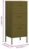 vidaXL Beistellschrank Olivgrün 42,5x35x101,5 cm Stahl Produktbild-Vorschau 8