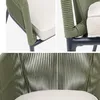 Collage of close-up shots of a green outdoor chair with a beige cushion. Produktbild-Vorschau