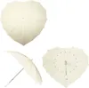ombrello a forma di cuore 110 cm in poliestere crema Anteprima dell’immagine prodotto 3
