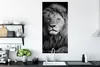 MuchoWow® Poster Wildlife - Löwe - Schwarz - Weiß 60x120 cm Produktbild-Vorschau 3