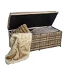 Sitzbank Gartenbank mit Auflagenbox Rattan Kissentruhe Produktbild-Vorschau 7