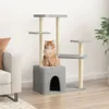 vidaXL Graffiatoio in sisal Grigio chiaro 107,5 cm Anteprima dell’immagine prodotto 2