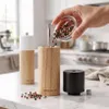 WELLHAUS Salz Pfeffermuehle Set 2 Stück 16cm Holz Keramik Produktbild-Vorschau 7