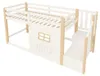 Kinder Hochbett mit Fenster, LED Leiter, Stauraum, Kiefer, Produktbild-Vorschau 13