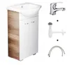 A bathroom vanity set with a sink, cabinet, faucet, and plumbing accessories, displayed against a white background. Náhled obrázku produktu