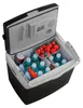 An open portable cooler filled with drinks and strawberries. Podgląd zdjęcia produktu