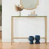 Table console 'Kronoby' métal avec plateau en verre 100 x Voir les images du produit 2