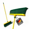 A broom with a yellow handle and green bristles, shown from two angles, with a tag indicating it is made in Germany. Produktbild-Vorschau