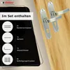 A product image showing door handles and their included accessories, with text detailing the set contents. Produktbild-Vorschau