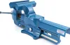 A blue metal vise is shown against a white background. Podgląd zdjęcia produktu