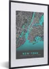 MuchoWow® Gerahmtes Poster New York - Stadtplan - Blau - Produktbild-Vorschau 1