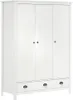 Kledingkast Hill 3 deuren 127x50x170 cm massief grenenhout Productafbeelding-voorbeeld 1