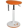 A product shot of an orange and white adjustable stool. Produktbild-Vorschau