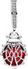 A silver and red ladybug charm with clear stones on the bail. Podgląd zdjęcia produktu