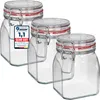 WELLGRO Einmachgläser mit Bügelverschluss eckig 900ml - Produktbild-Vorschau 1