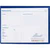 A blue folder with documents inside, showing various sections for patient information and notes. Produktbild-Vorschau