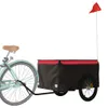 vidaXL Fahrradanhänger Schwarz und Rot 45 kg Eisen Produktbild-Vorschau 3