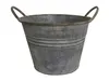 A vintage-style galvanized metal bucket with handles, presented against a white background. Produktbild-Vorschau