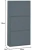 Pisa Armoire à chaussures à 3 rabats/portes en métal, gris. Voir les images du produit 10