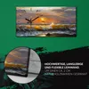 Wanduhr Bürouhr Leinwand Bild 60x30 Gemälde Küste Ozean Produktbild-Vorschau 5