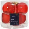 Set aus 6 roten Glaskugeln 6cm glänzend matt transparent Produktbild-Vorschau 1